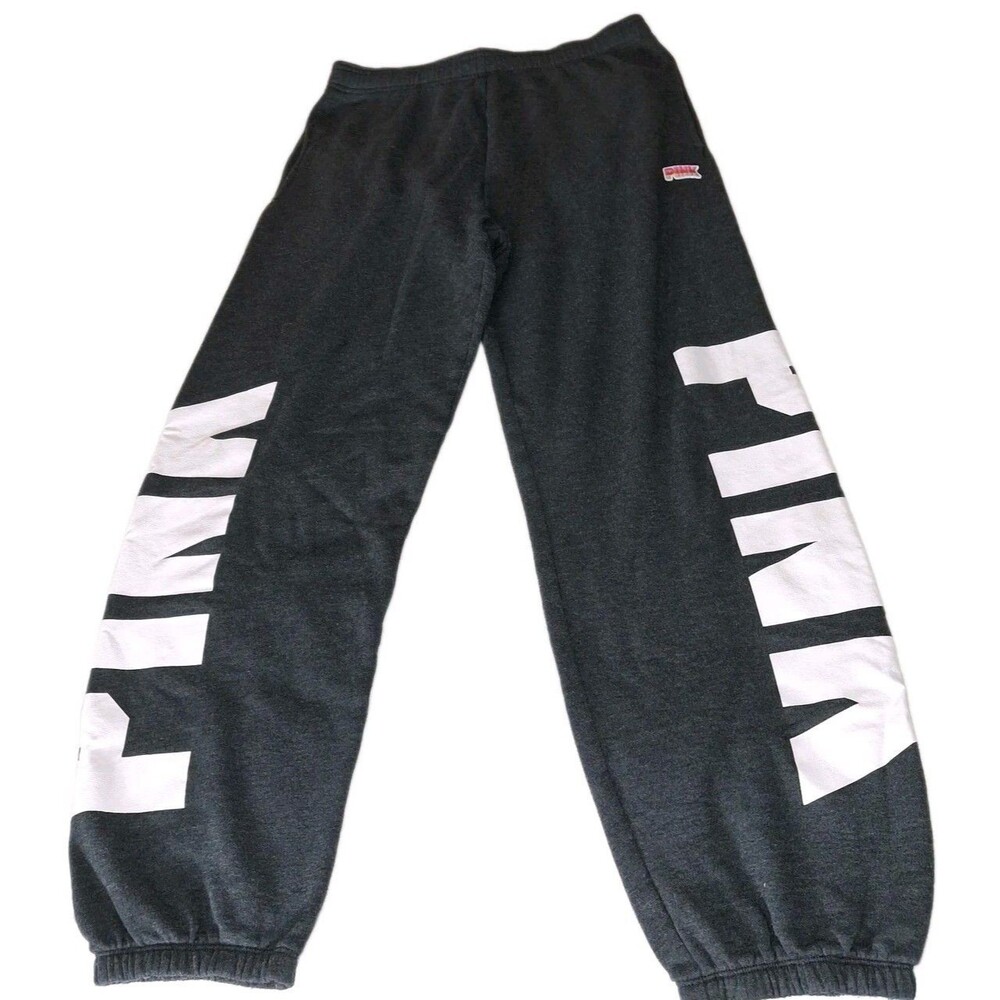 Victorias Secret PINK Campus Pant Big Logo Jogger Baggy Dark Gray M
